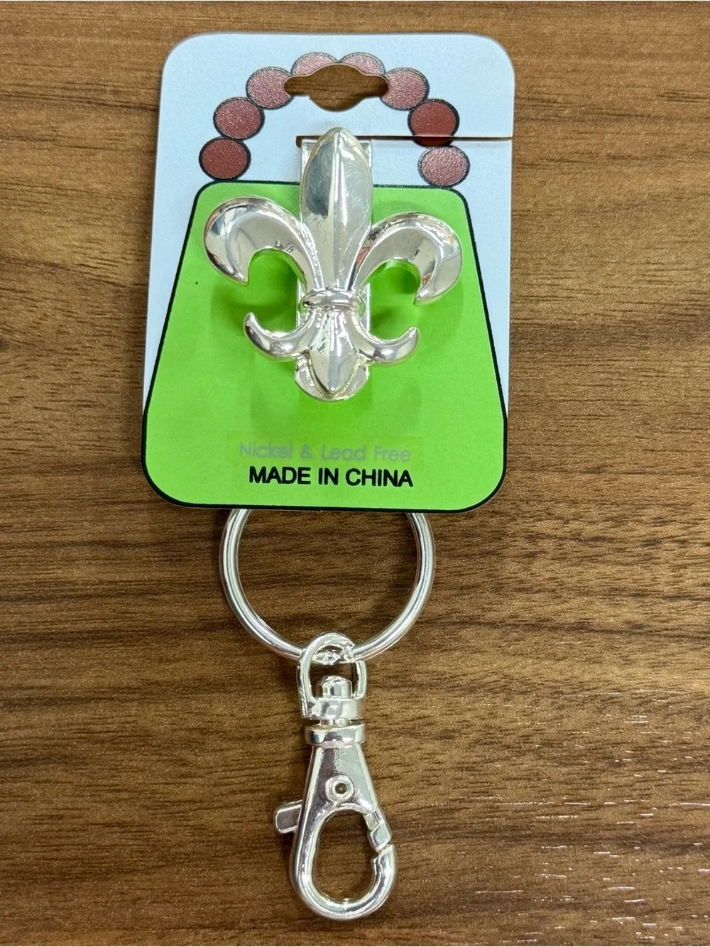 Silver Fleur-de-Lis Keychain Clip
